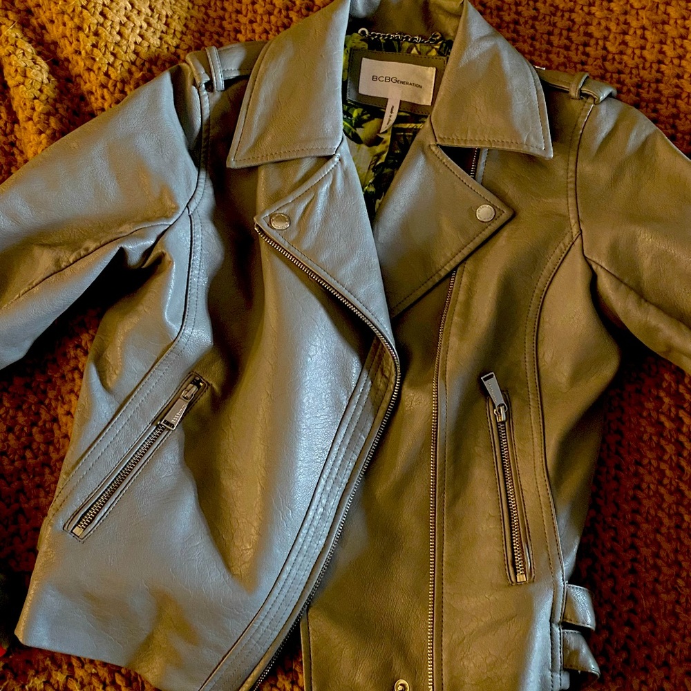 BCBG Grey small leather jacket